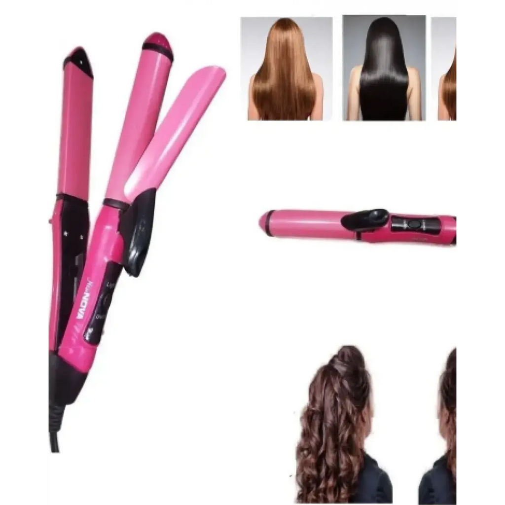 🔥 2-in-1 Nova Hair Straightener & Curler | Quick Heat-Up, Dual Styling Tool