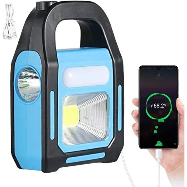 3-in-1 Solar Camping Lantern with Power Bank – LED Flashlight & Emergency Light