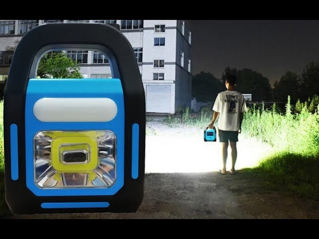 3-in-1 Solar Camping Lantern with Power Bank – LED Flashlight & Emergency Light