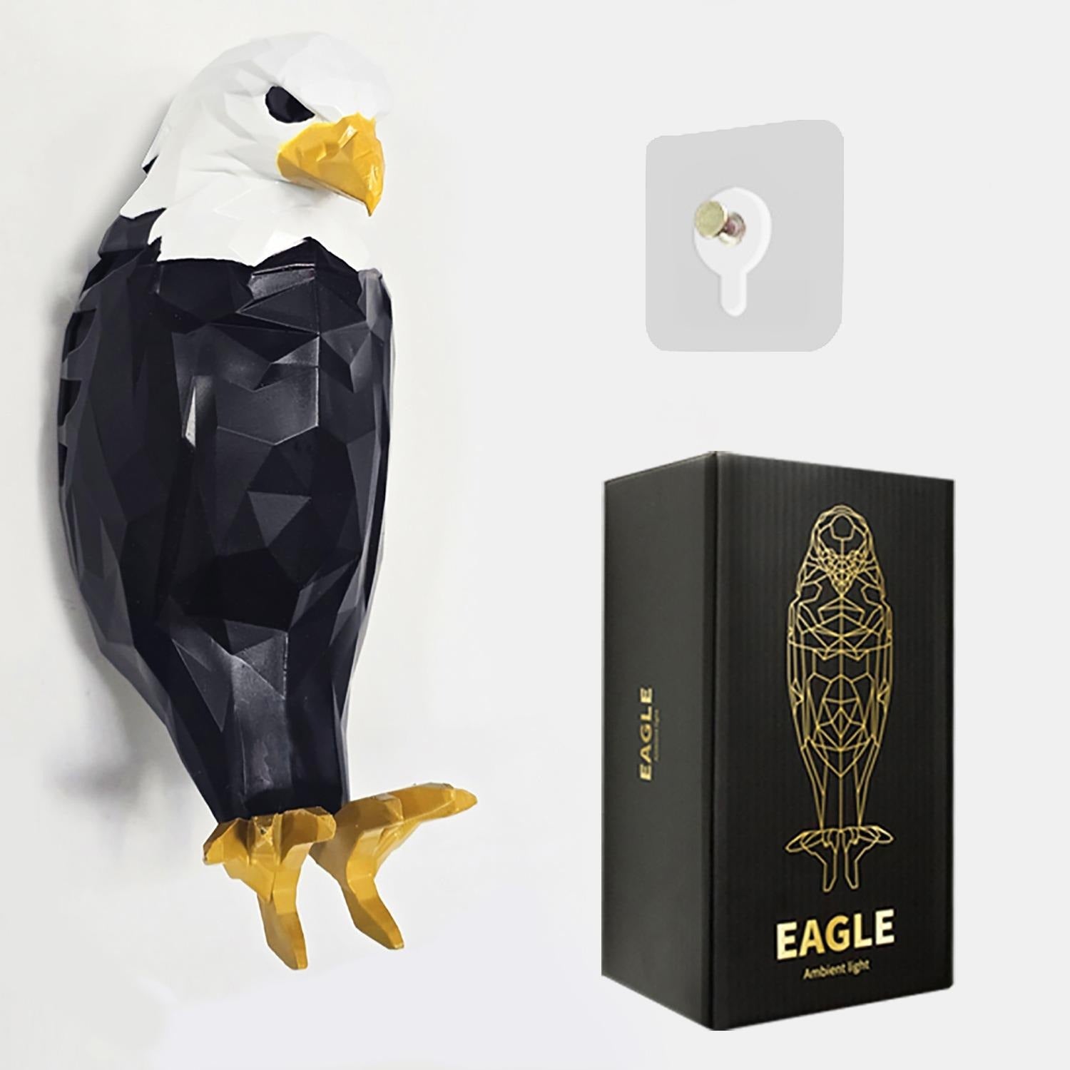3D Bald Eagle Wall Light – Rechargeable LED Shadow Lamp