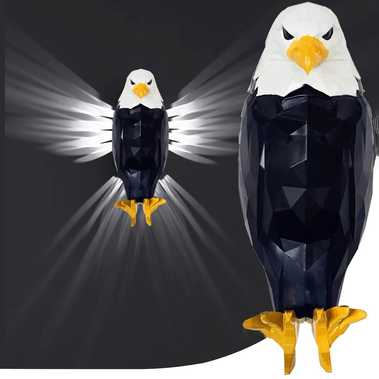 3D Bald Eagle Wall Light – Rechargeable LED Shadow Lamp