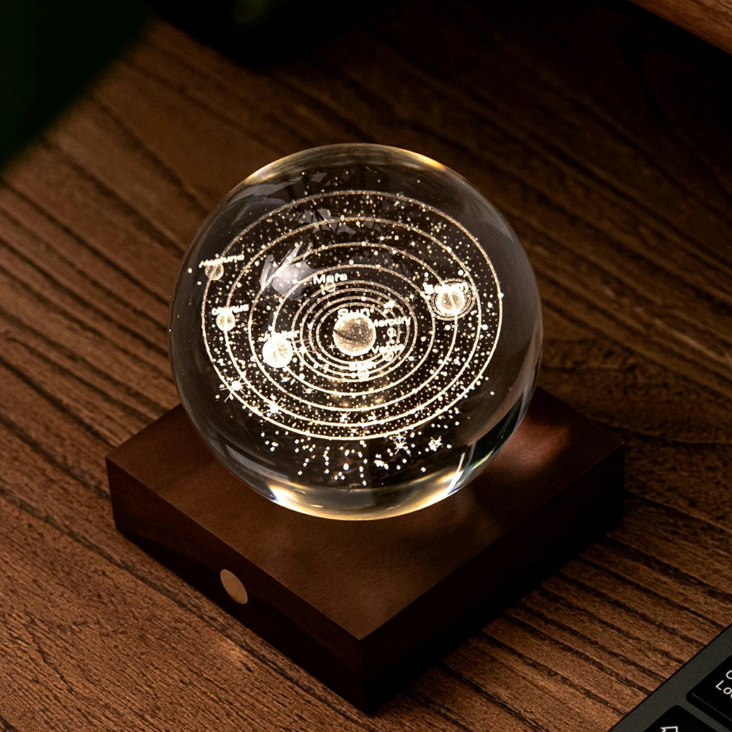 3D Solar System Crystal Ball Night Light – Galaxy Lamp