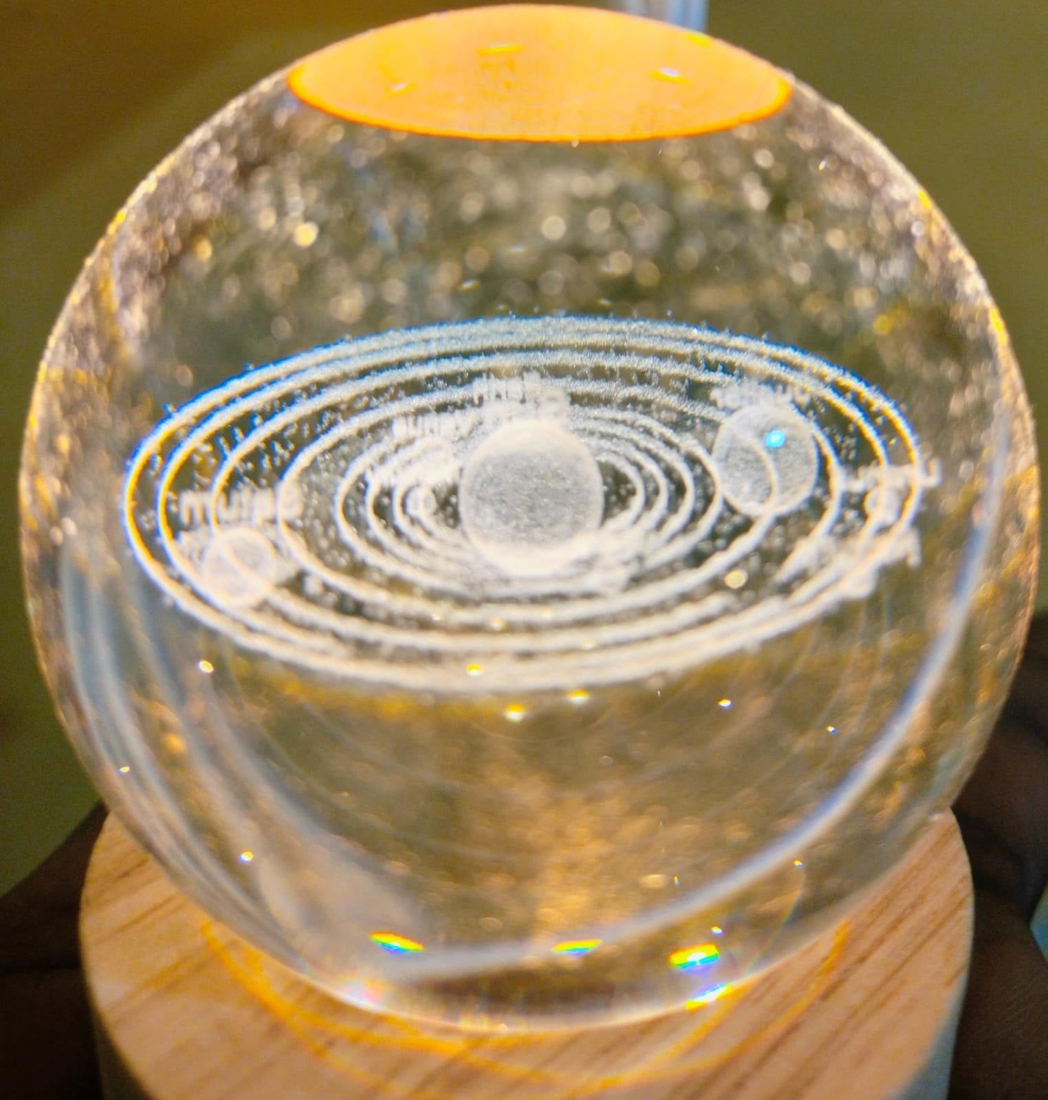 3D Solar System Crystal Ball Night Light – Galaxy Lamp