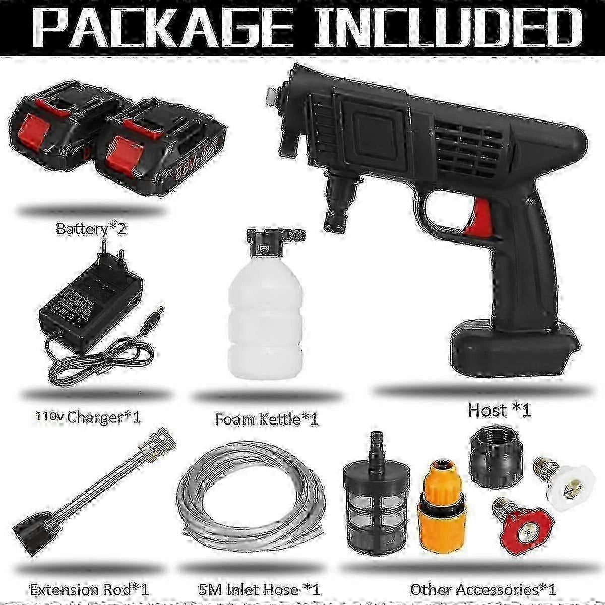 48V Cordless Portable Pressure Washer Gun Kit – Car & Home Cleaning