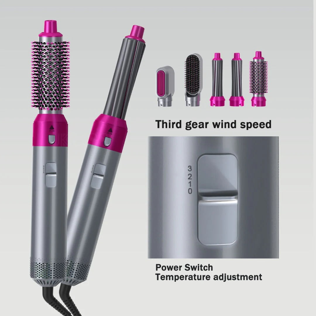 5-in-1 Hot Air Styler Brush – Dryer, Curler & Volumizer