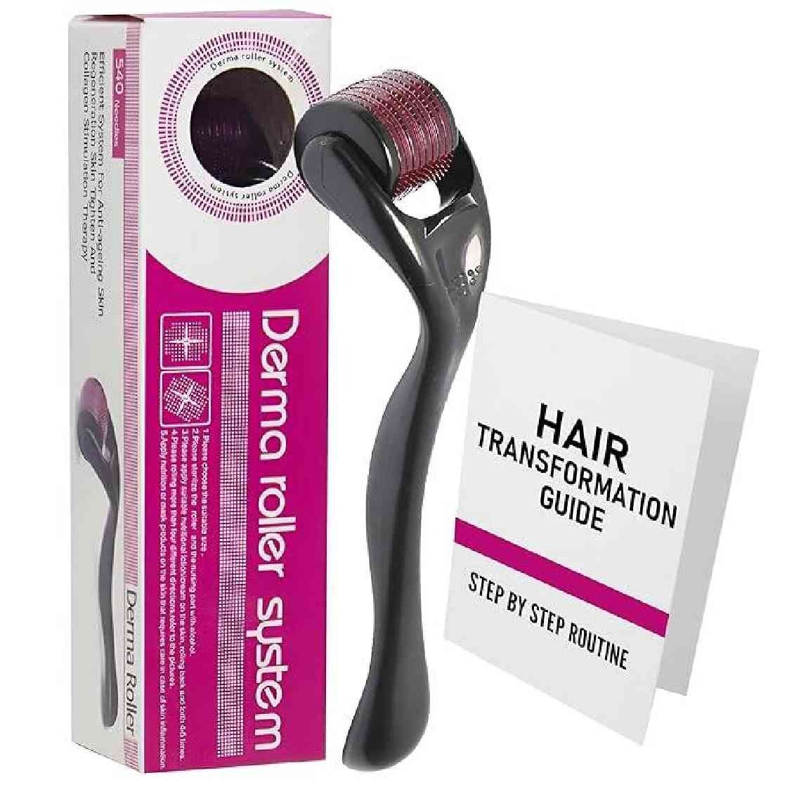 540 Titanium Derma Roller – Face & Hair Microneedling Tool