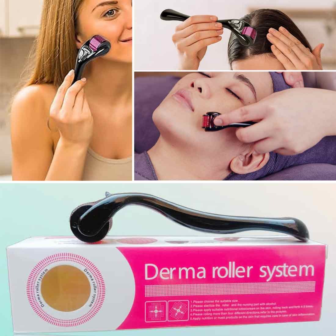 540 Titanium Derma Roller – Face & Hair Microneedling Tool