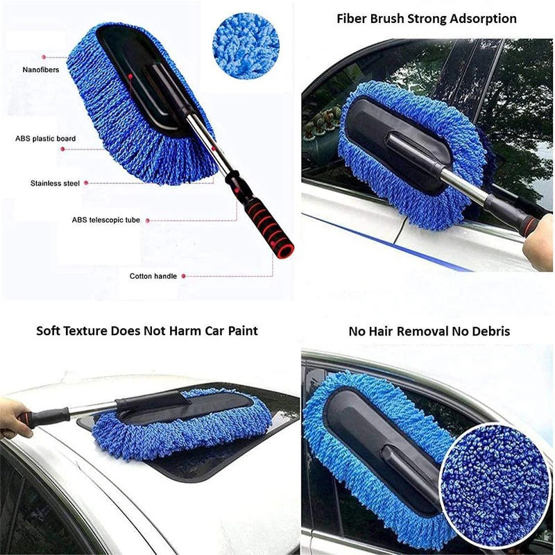 Retractable Microfiber Car Duster – Telescopic Wash Brush