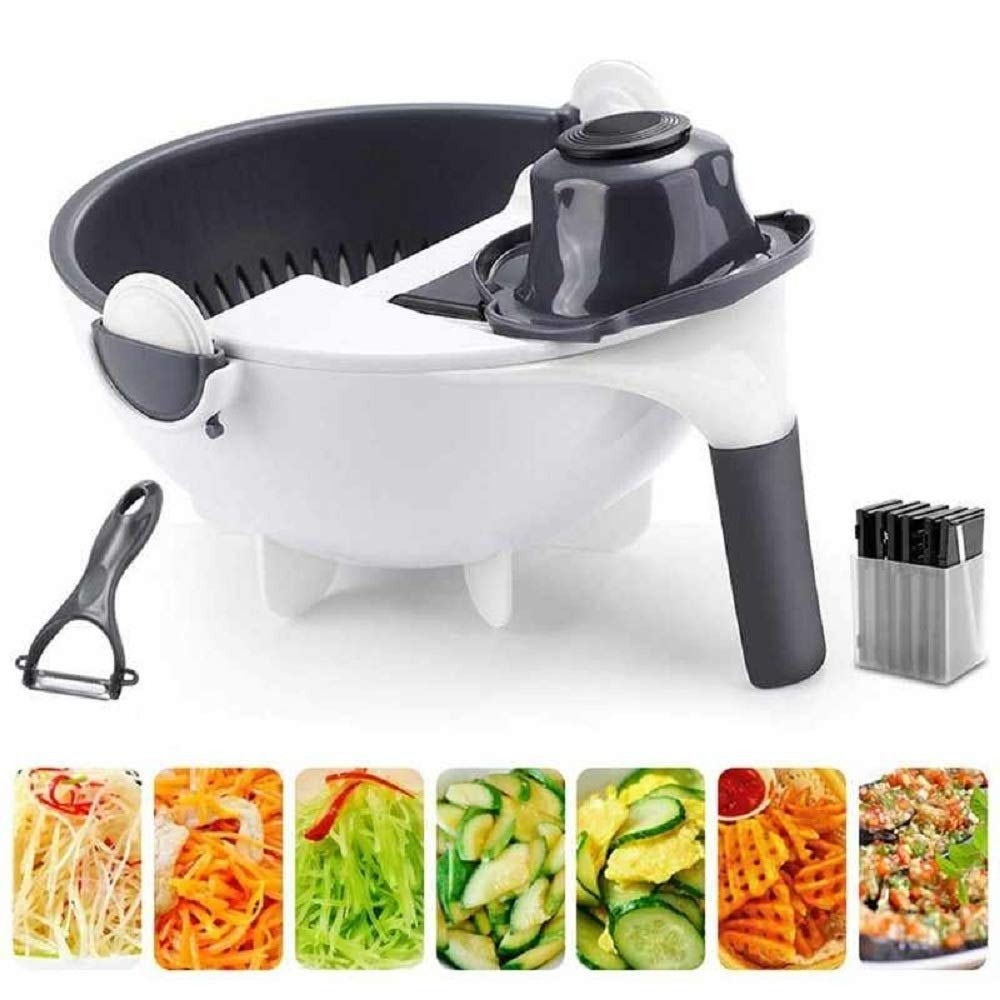 9-in-1 Multifunctional Vegetable Cutter – Hand-Held Spiralizer & Slicer