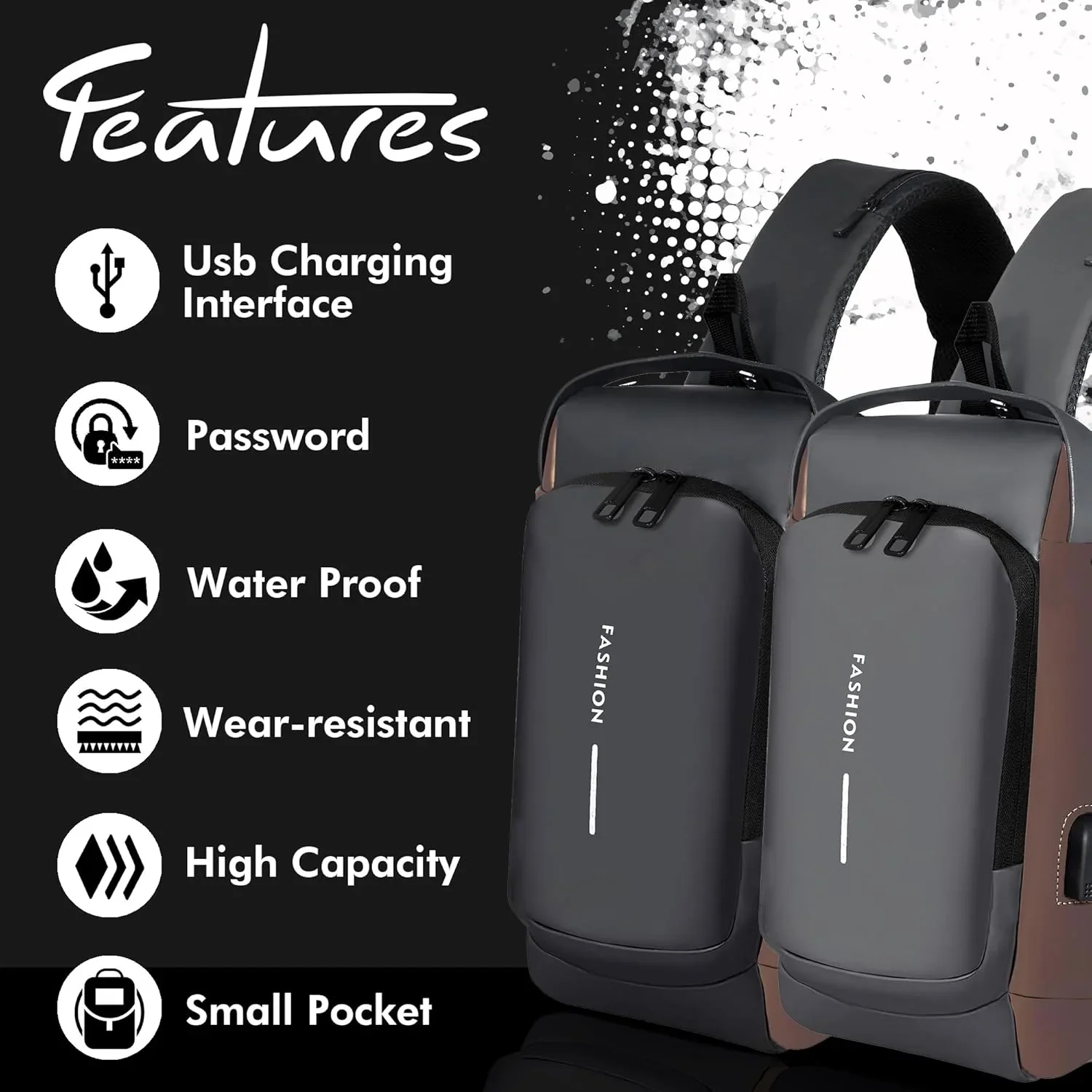 Anti-Theft Sling Chest Bag for Men & Women – USB Charging Crossbody Backpack, Waterproof Travel Shoulder Bag