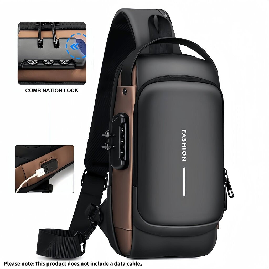 Anti-Theft Sling Chest Bag for Men & Women – USB Charging Crossbody Backpack, Waterproof Travel Shoulder Bag