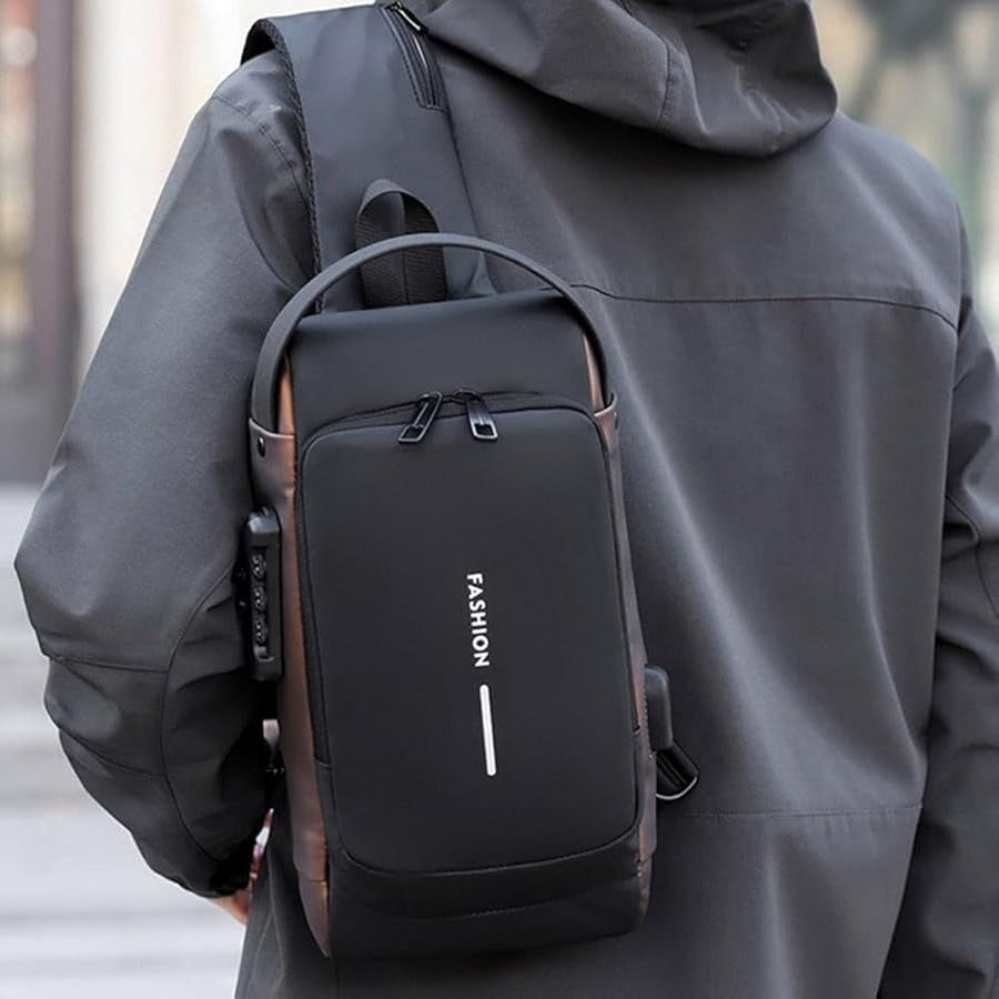 Anti-Theft Sling Chest Bag for Men & Women – USB Charging Crossbody Backpack, Waterproof Travel Shoulder Bag