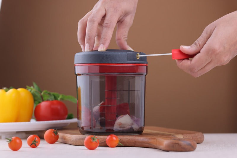 Clink Manual Food Processor 500ml – 3 Stainless Steel Blade Hand Pull Chopper