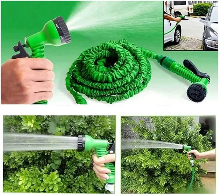 100FT Expandable Garden Hose Pipe – Magic Flexible 30M Water Hose with Spray Gun for Car Wash & Plant Watering