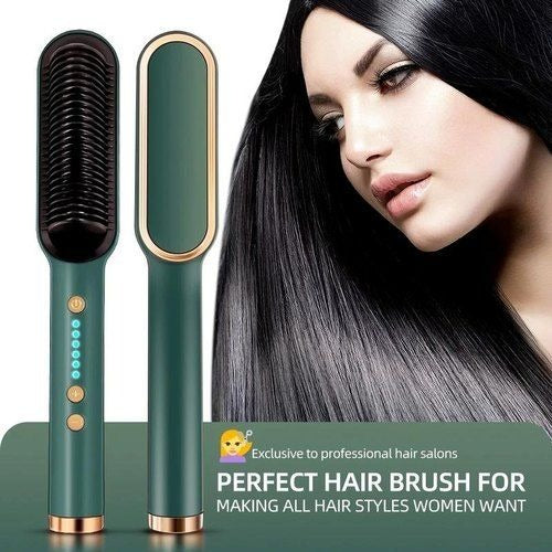 FH909 Hair Straightening Brush – 2-in-1 Straighten & Curl Tool