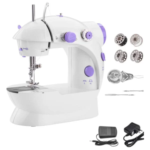 Harmari Portable Mini Sewing Machine – Handheld Electric Sewing Machine with Double Thread Speed – Lightweight & Travel-Friendly – White