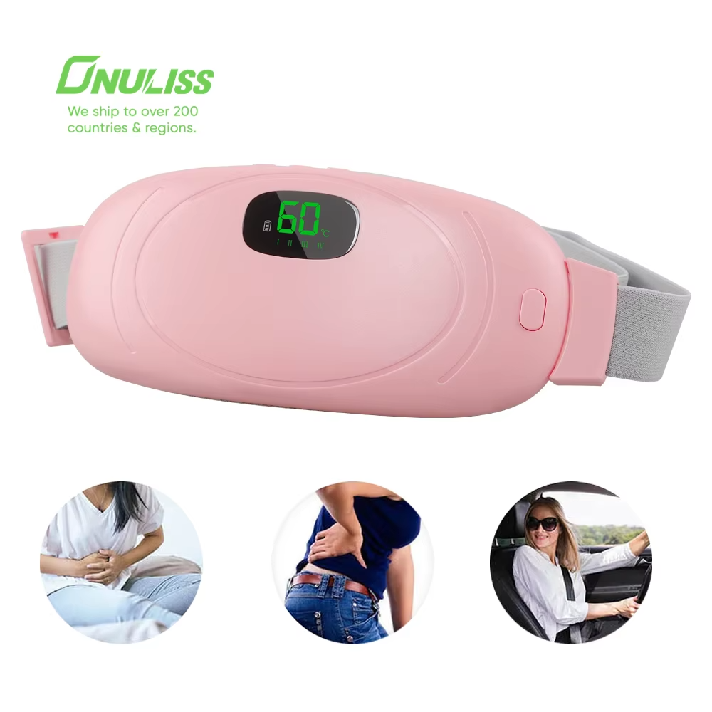 Harmari Electric Period Pain Relief Belt – Rechargeable Menstrual Heating Pad with 3 Heat Levels & Vibration Massage