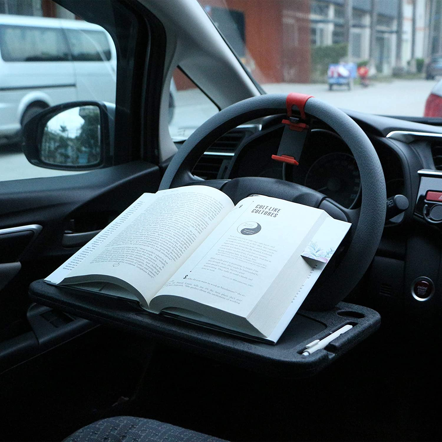 Portable Car Steering Wheel Tray – Laptop & Dining Desk”