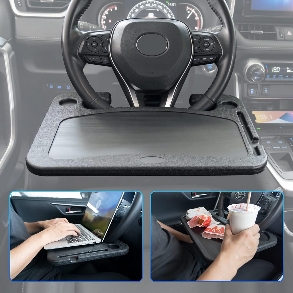 Portable Car Steering Wheel Tray – Laptop & Dining Desk”
