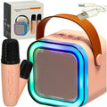 K12 Portable Bluetooth Karaoke Machine with Wireless Microphone & LED Lights