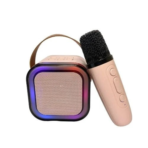K12 Portable Bluetooth Karaoke Machine with Wireless Microphone & LED Lights