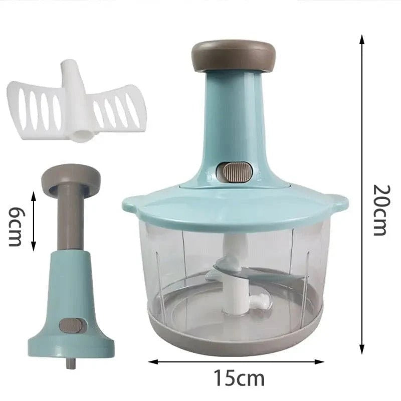 Manual Hand-Press Food Chopper – Stainless Steel Vegetable & Onion Cutter