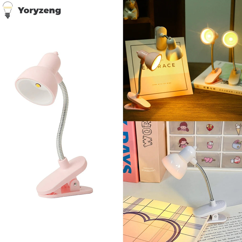 Mini Portable LED Clip Lamp – 360° Flexible Desk Reading Light