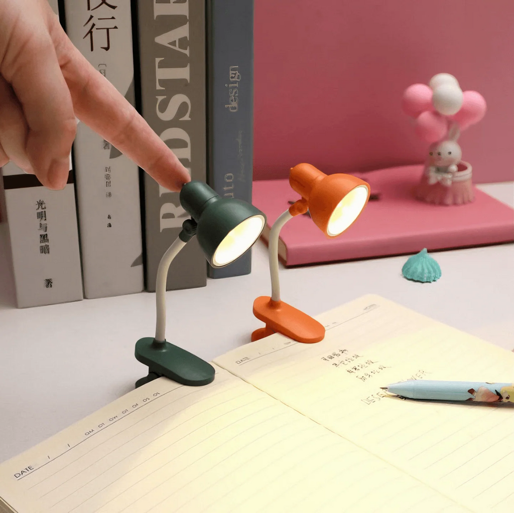 Mini Portable LED Clip Lamp – 360° Flexible Desk Reading Light