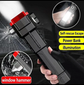 Multifunction LED Flashlight – Rechargeable Car Emergency Hammer & Torch