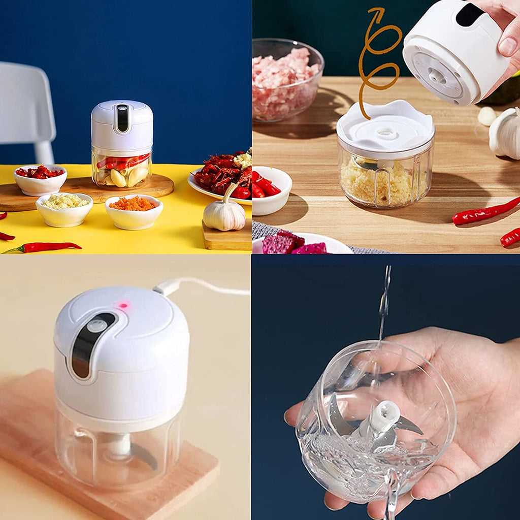 Portable Electric Mini Food Chopper – Garlic & Vegetable Masher