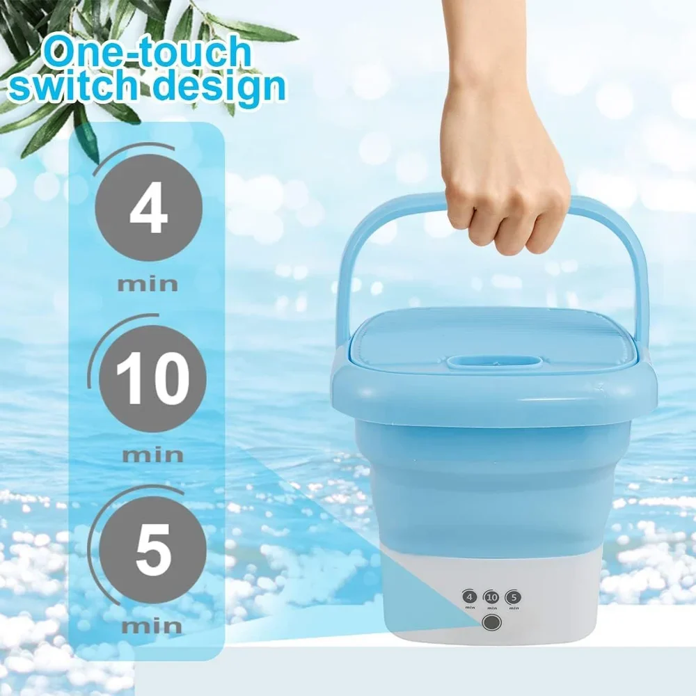 Portable Mini Folding Washing Machine – Compact Travel Washer