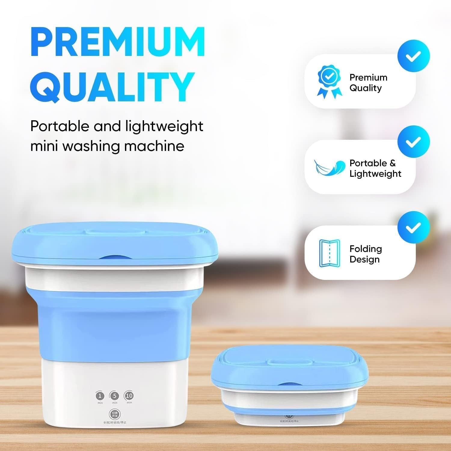 Portable Mini Folding Washing Machine – Compact Travel Washer