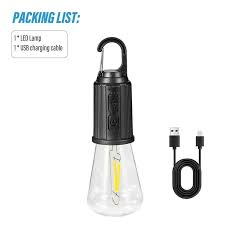 Portable Rechargeable Tungsten Bulb Camping Light Outdoor Decoration Lamp Bulb