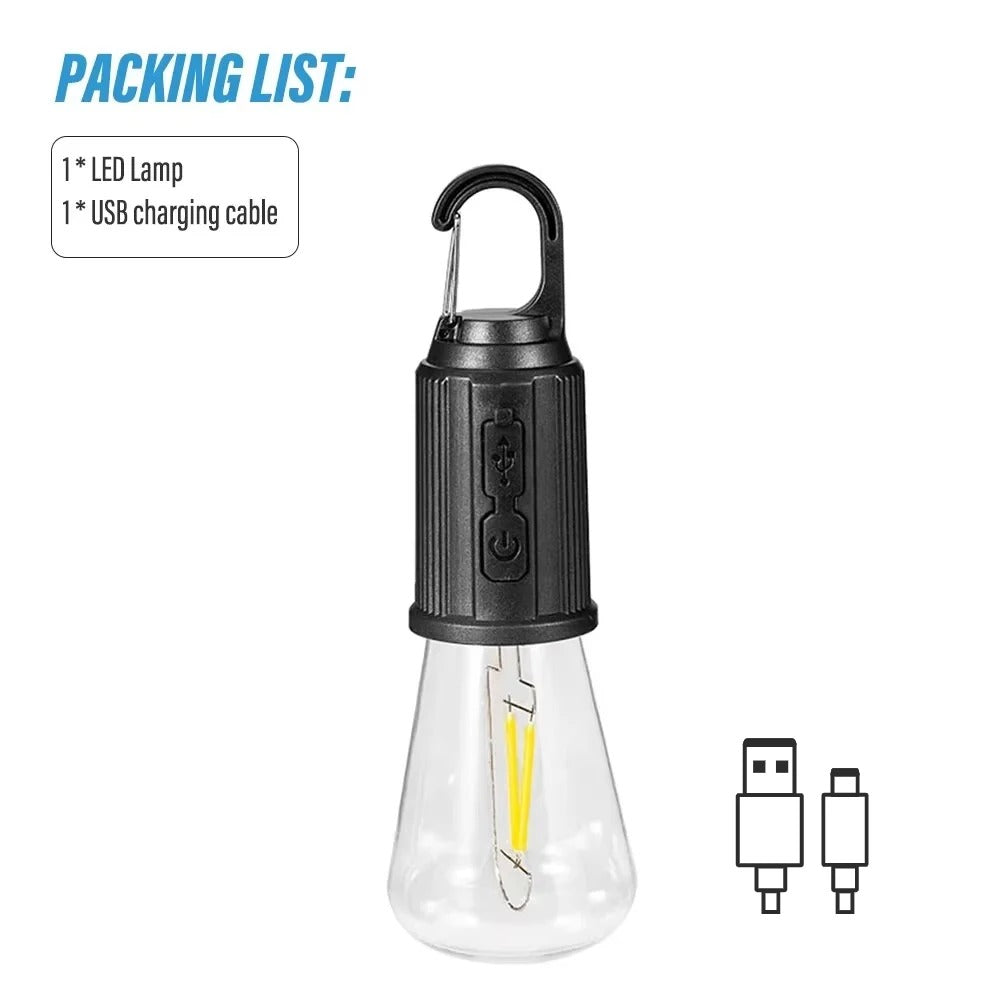 Portable Rechargeable Tungsten Bulb Camping Light Outdoor Decoration Lamp Bulb