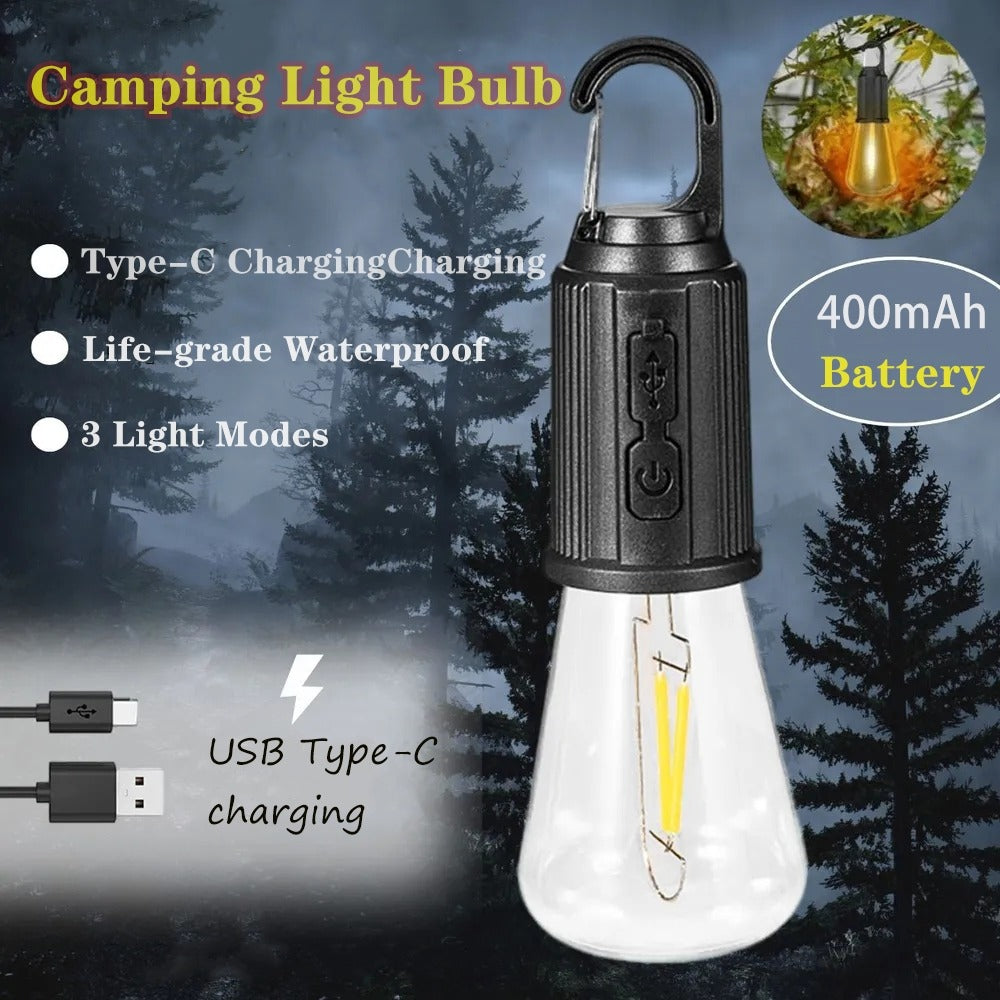Portable Rechargeable Tungsten Bulb Camping Light Outdoor Decoration Lamp Bulb