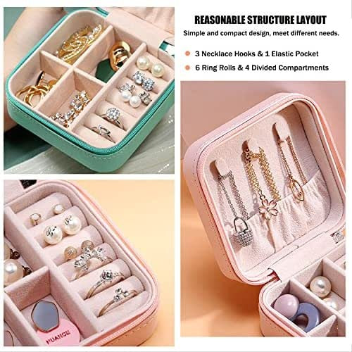 Portable Travel Jewelry Organizer Box – Compact Multi-Compartment Case