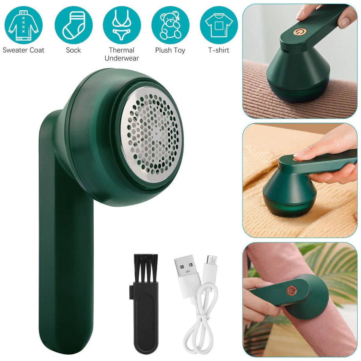 Rechargeable Electric Lint Remover – Fabric Shaver for Clothes, Sofa & Carpet (Portable Fuzz & Pill Remover)
