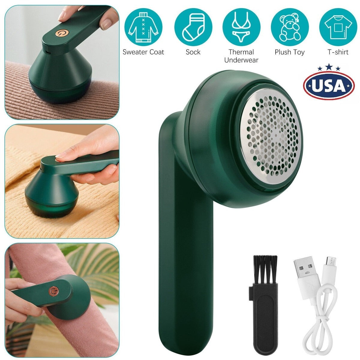Rechargeable Electric Lint Remover – Fabric Shaver for Clothes, Sofa & Carpet (Portable Fuzz & Pill Remover)