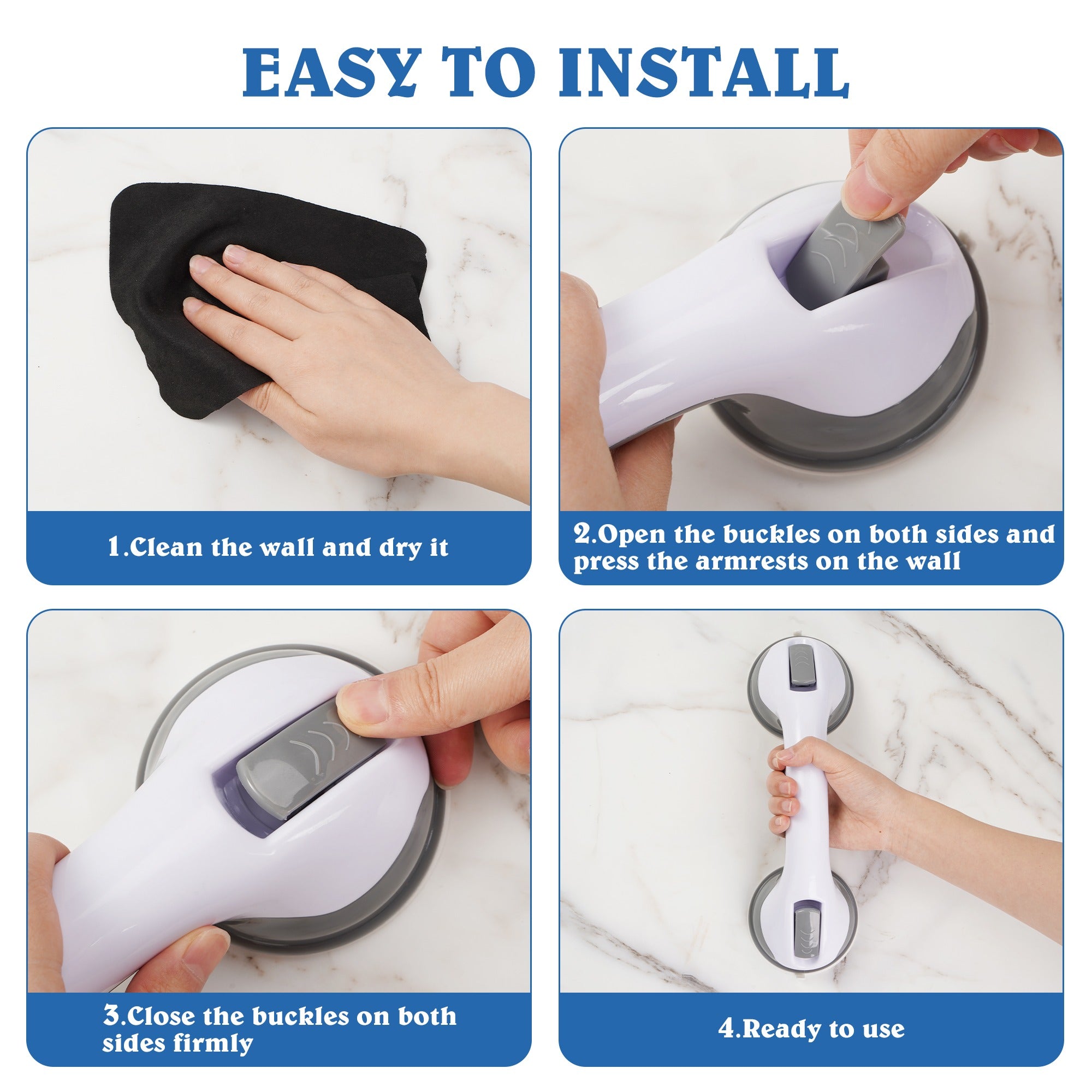 Suction Cup Shower Handle – Portable Safety Grab Bar, No Drilling