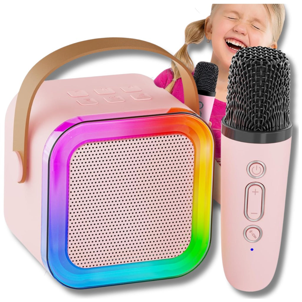 K12 Mini Karaoke Speaker with Wireless Microphone – Portable Bluetooth Singing Toy for Kids