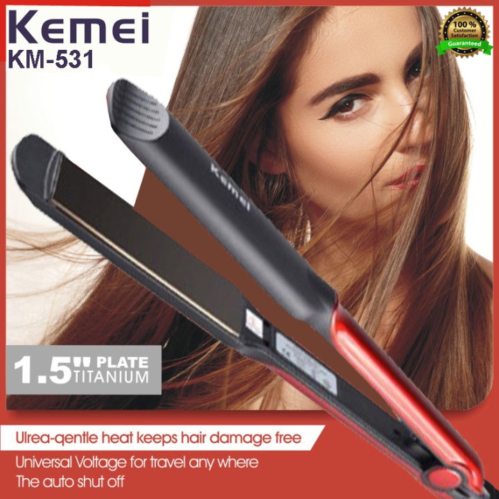 Kemei Professional Hair Straightener – Fast Heating Ceramic Flat Iron for Smooth & Shiny Hair