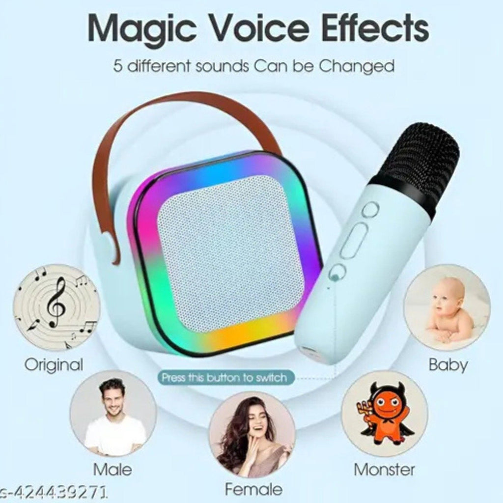 K12 Mini Karaoke Speaker with Wireless Microphone – Portable Bluetooth Singing Toy for Kids