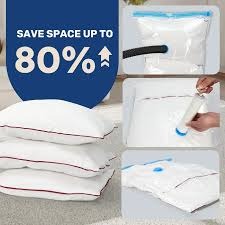 Vacuum Storage Bags – Space-Saving Compressed Bags for Bedding & Clothing, Up to 80% Storage