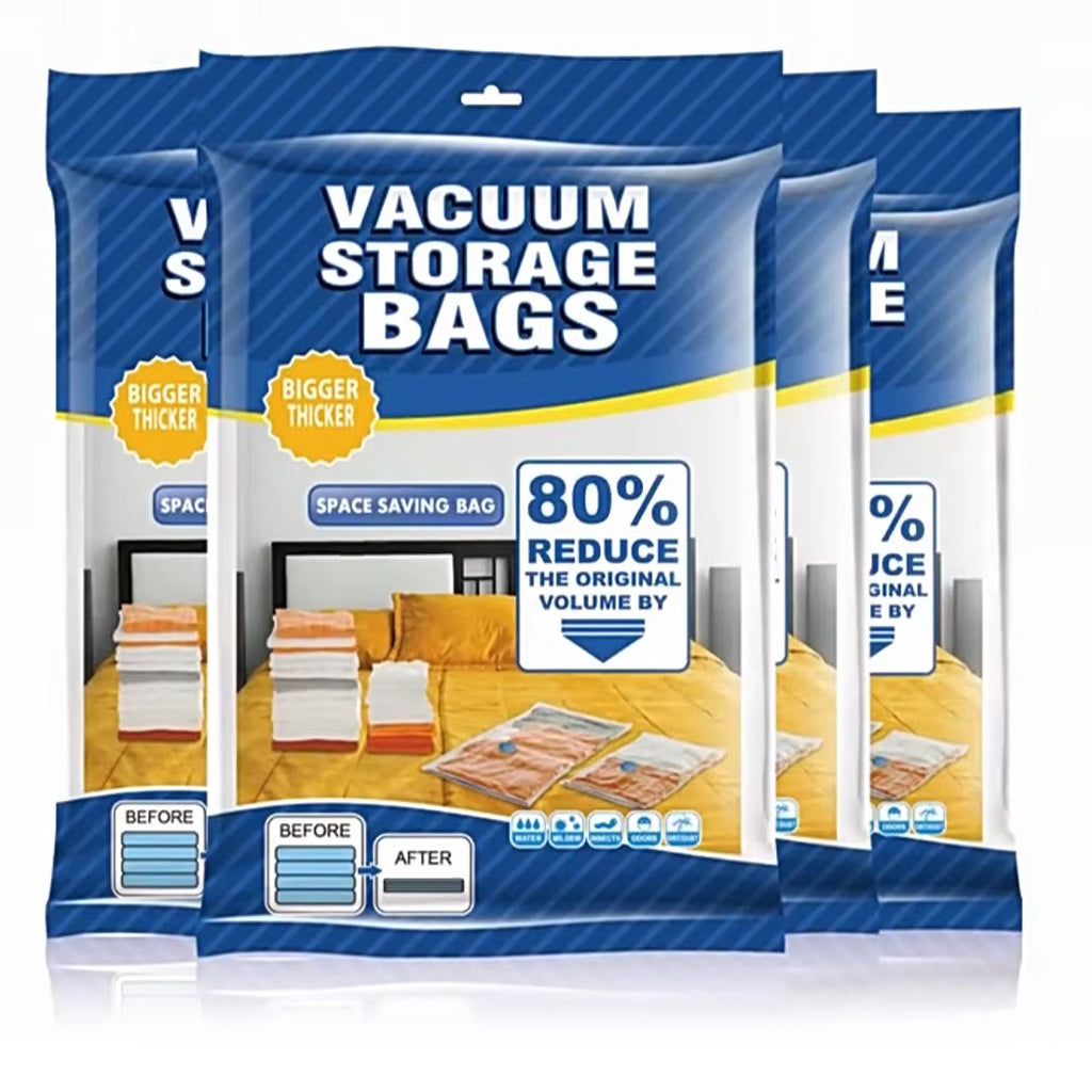 Vacuum Storage Bags – Space-Saving Compressed Bags for Bedding & Clothing, Up to 80% Storage