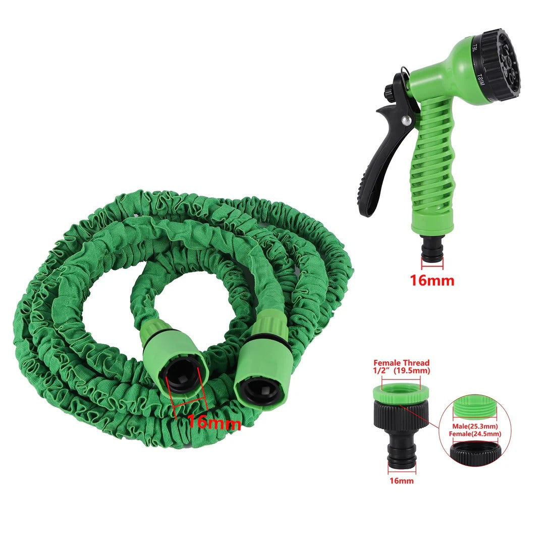 100FT Expandable Garden Hose Pipe – Magic Flexible 30M Water Hose with Spray Gun for Car Wash & Plant Watering