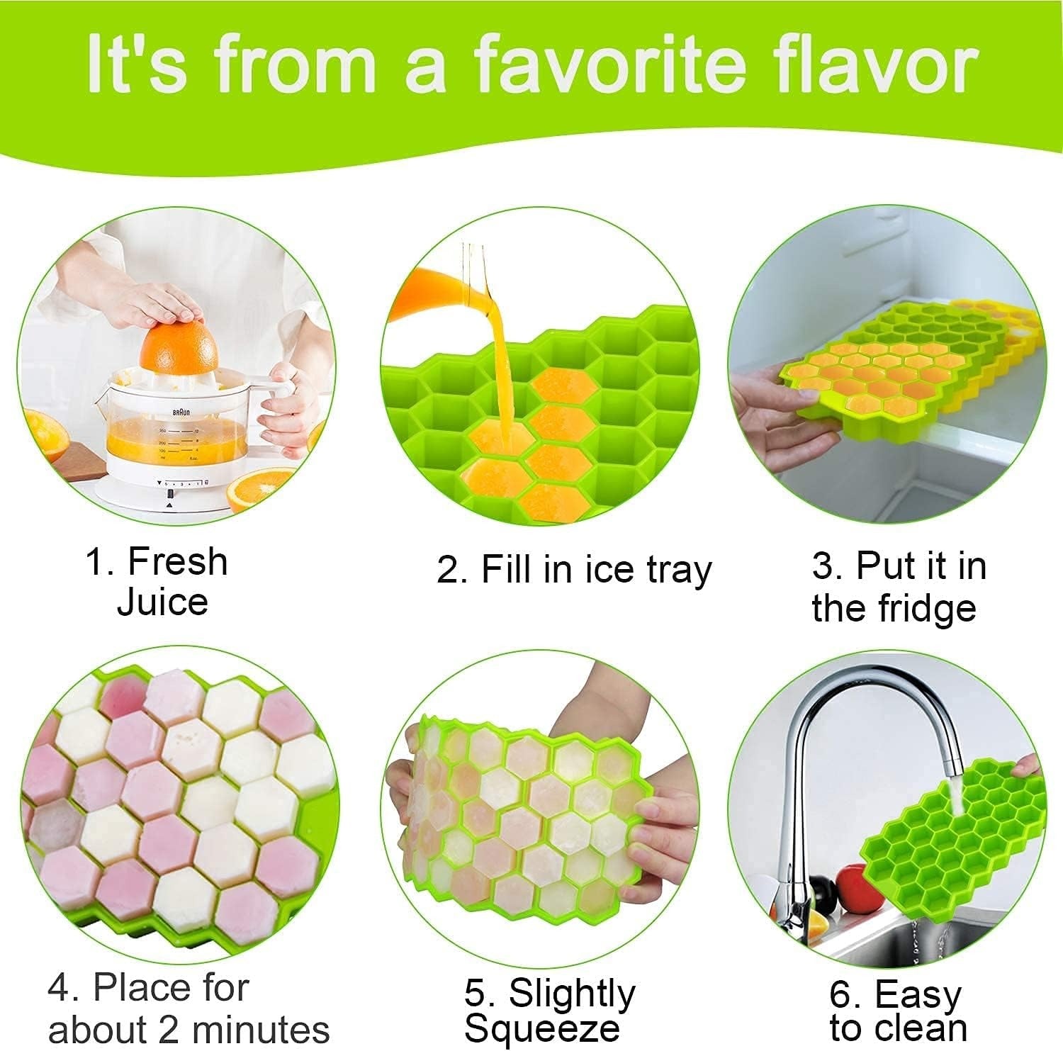 Premium Silicone Ice Cube Tray – Flexible Freezer Mold, 24 Cavities (BPA‑Free)