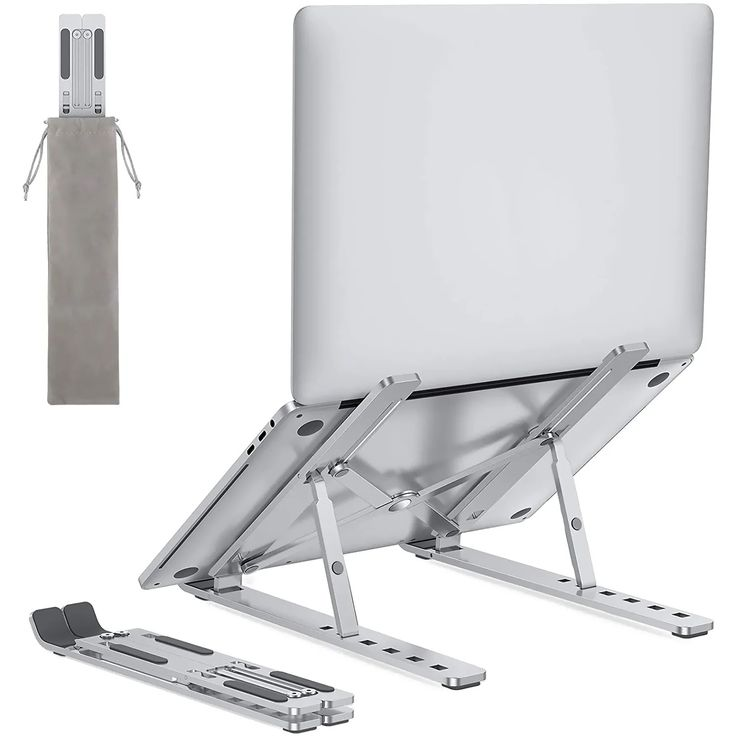 Folding Laptop Stand Metal Body – Adjustable Portable Riser
