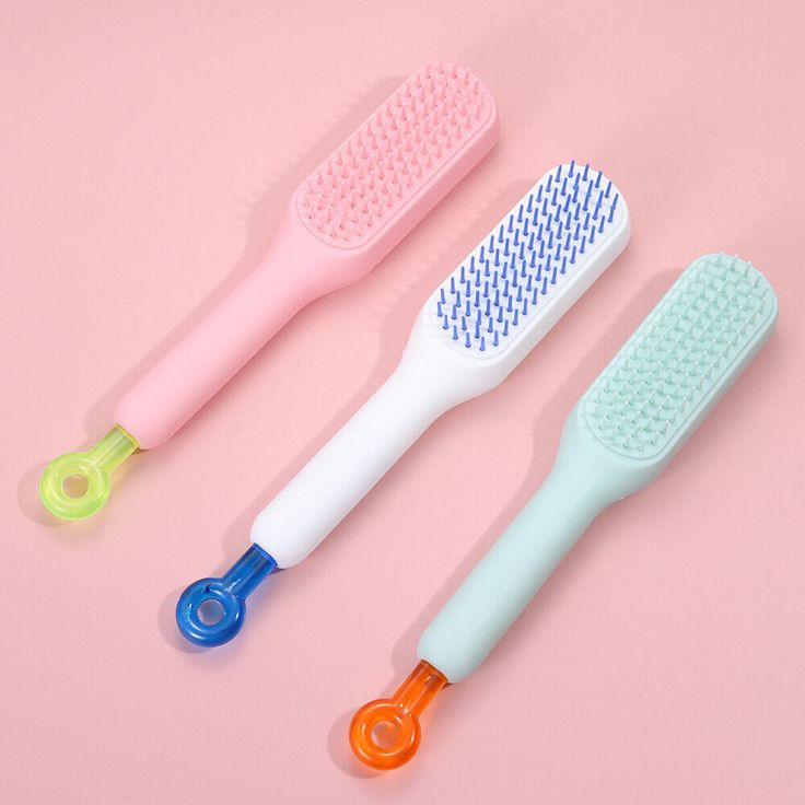 Telescopic Self Cleaning Hair Brush – Easy Push Release