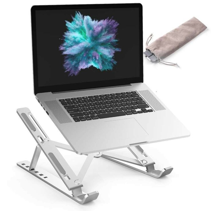 Folding Laptop Stand Metal Body – Adjustable Portable Riser