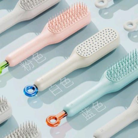 Telescopic Self Cleaning Hair Brush – Easy Push Release